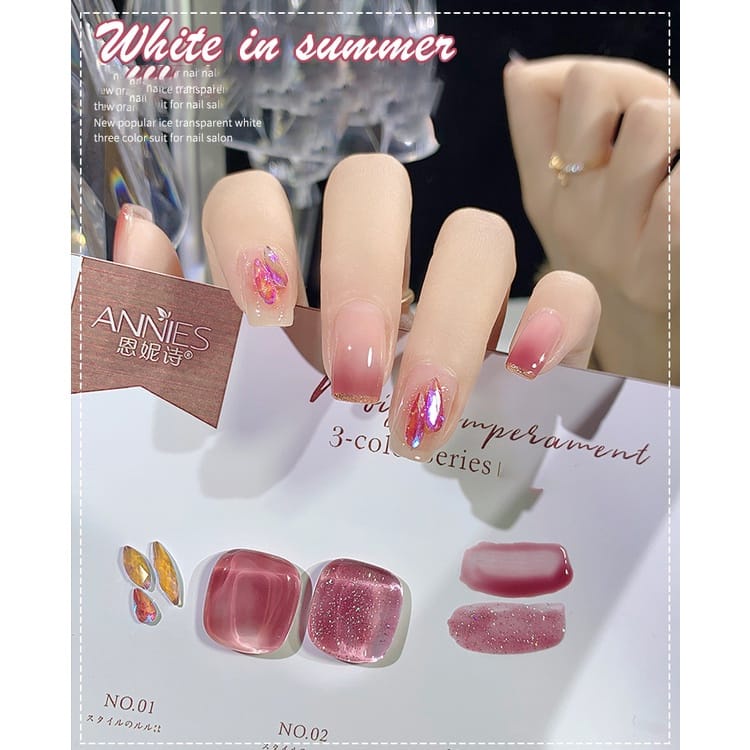 Pretty PAKET LENGKAP 6IN1/5IN1 FREE LED SUN MINI &amp; REMOVER/SET COLOUR Kutek Gel Elegant Colours UV LED 10 ml/ Nail Gel Polish Gliter Art UV /Cat kuku