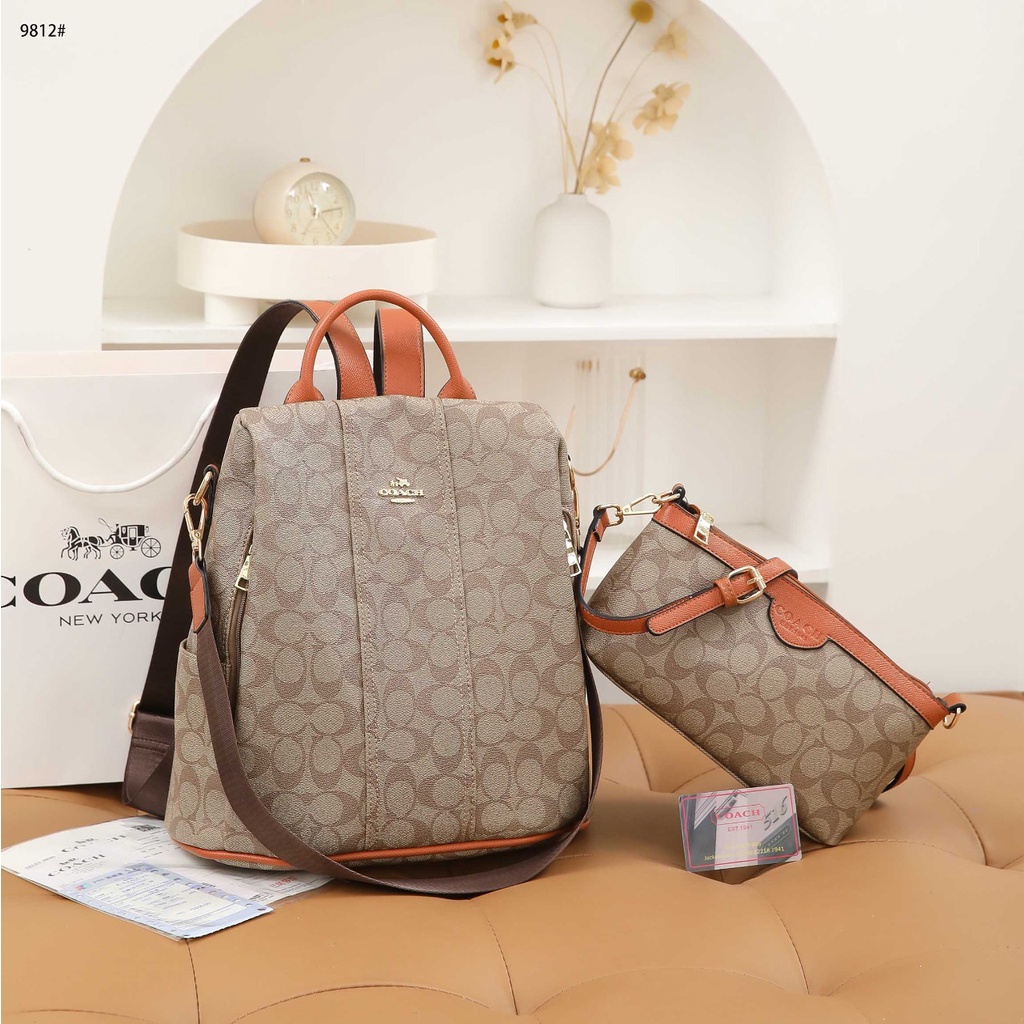 Signature Backpack Shoulder Bag With SlingBag 9812