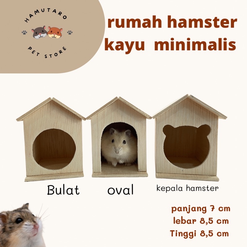 Rumah hamster kayu minimalis / mainan hamster kayu