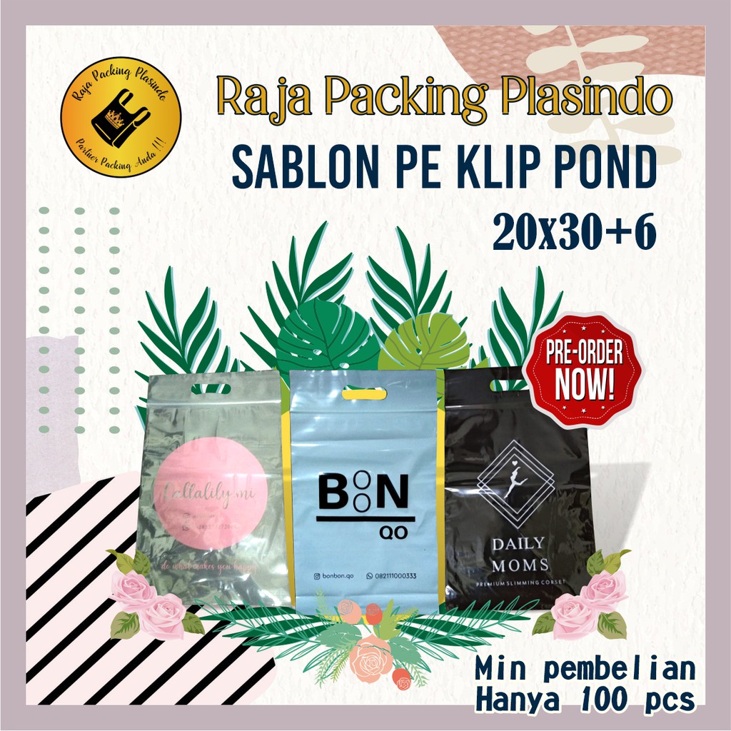 Plastik sablon Plastik Klip Ziplock uk 20x30+6 Free Desain | sablon plastik | Plastik Packing