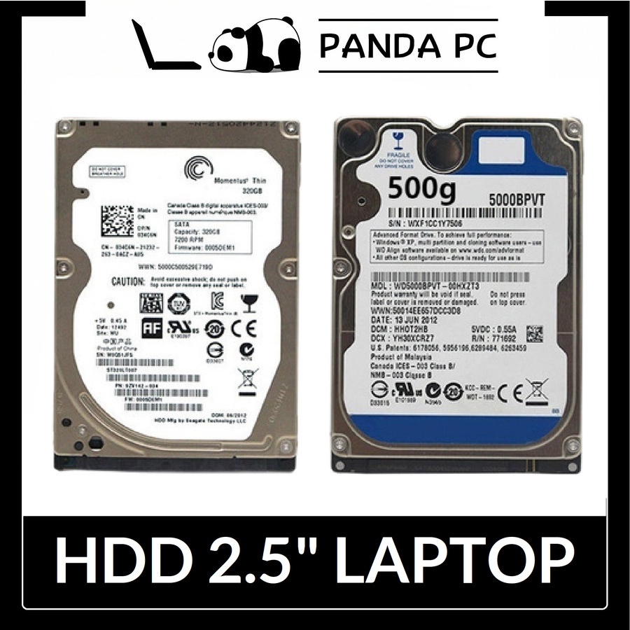 Hardisk Laptop 80GB / 160GB / 250GB / 320GB / 500GB / 750GB / 1TB HDD SATA 2,5&quot;