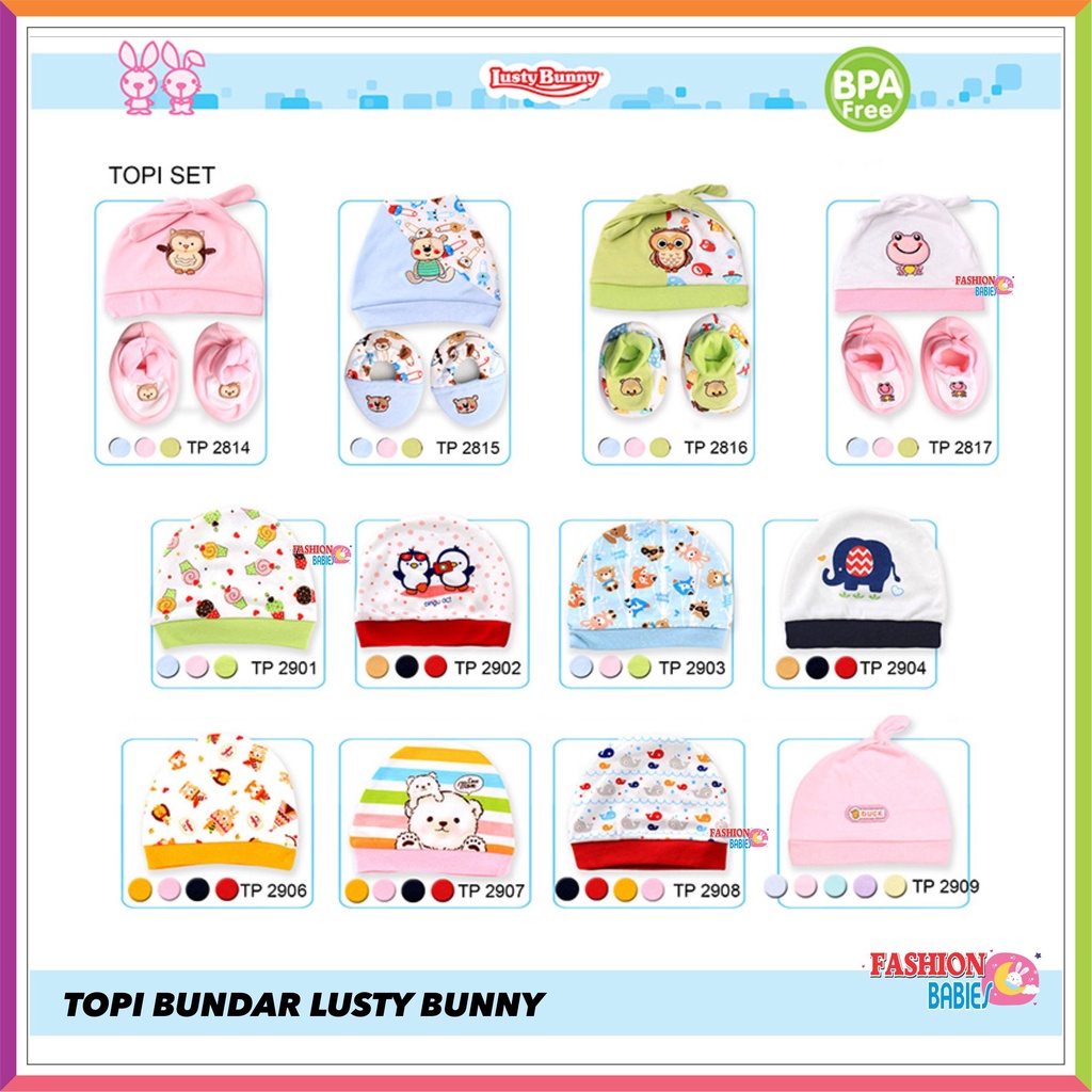 LUSTY BUNNY TOPI SET | TOPI BUNDAR BAYI LUSTYBUNNY TP 2906 2909