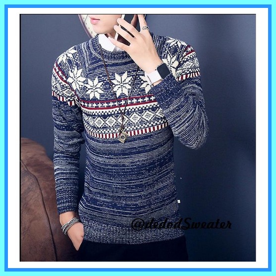 Sweater Pria Import Lengan Panjang Distro Dewasa Rajut Atasan Keren Casual Cowok Sweater Pria Rajut 