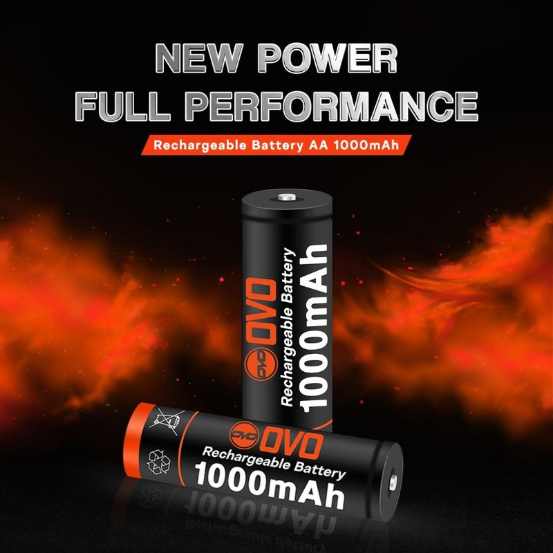 OVO BATERAI CHARGER AA 1000 mAh (ISI 4 + CASE)