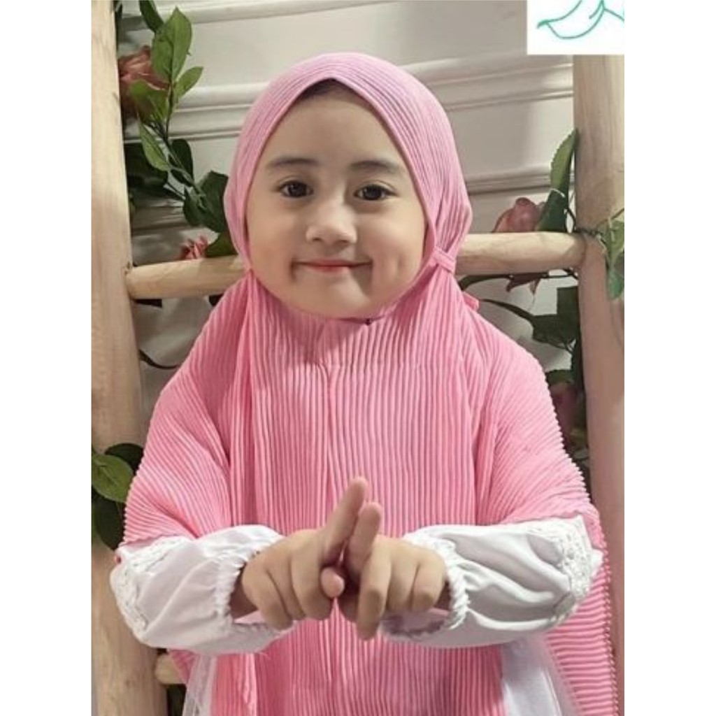 Jilbab Bergo Maryam Plisket Anak/Bergo Full Plisket Anak Diamond Gratis Ongkir