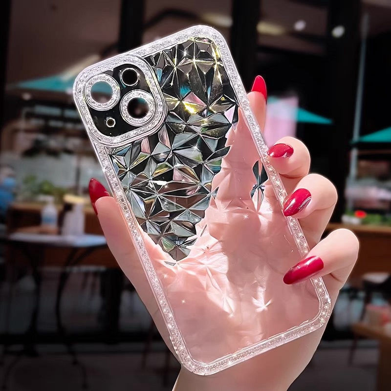 Premium luxury case diamond iphone 11 pro max 12 13 pro max X/Xs max XR aesthetic transparent clear TPU shockproof soft case