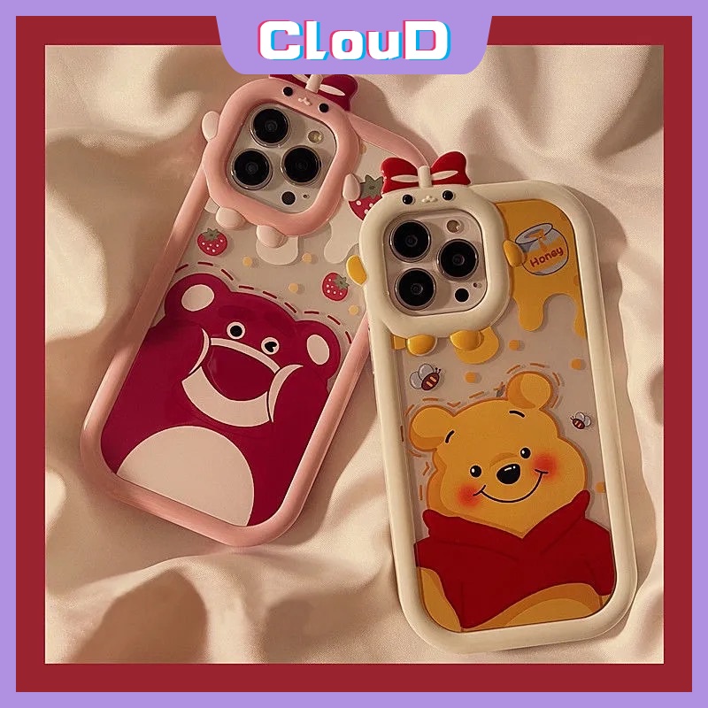 Soft Case TPU Desain Beruang Lotso Winnie the Pooh 3D Untuk IPhone 11 12 13 Pro MAX 6 6S 7 8 Plus XR X XS MAX SE 2020