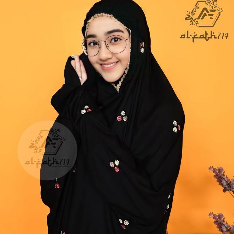 SAL.893256 ◦ Mukena Terusan Dewasa bordir bunga melati mukenah lajuran mukena rayon