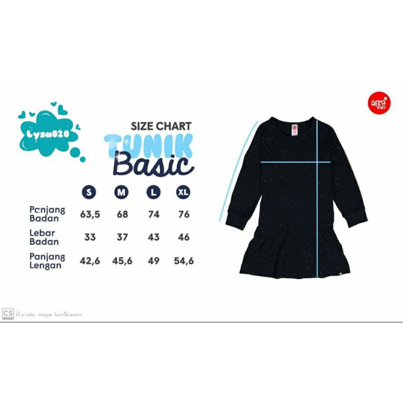 Tunik Basic Hitam blink-blink glitters by Afrakids AT001 AT002 AT003