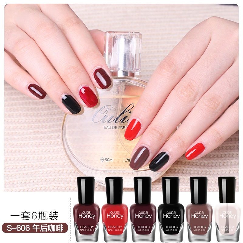 HALAL HEALTHY NAIL POLISH ISI 6 OULISI HONEY BISA BUAT SHOLAT WATER BASED PEEL OFF NAIL POLISH