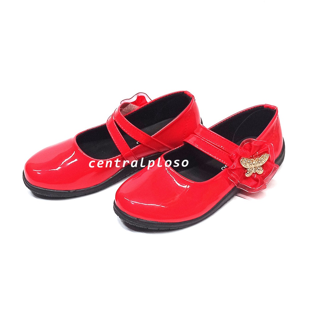 Sepatu Anak Perempuan Mengkilat Warna Merah