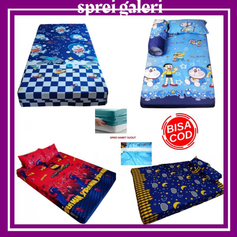 Sprei seprai seprei karet sudut homemade kasur springbed kararkter murah no 3 no 4