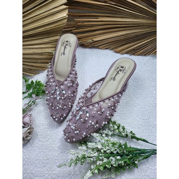 sepatu wedding Marisa mauve tinggi 7cm