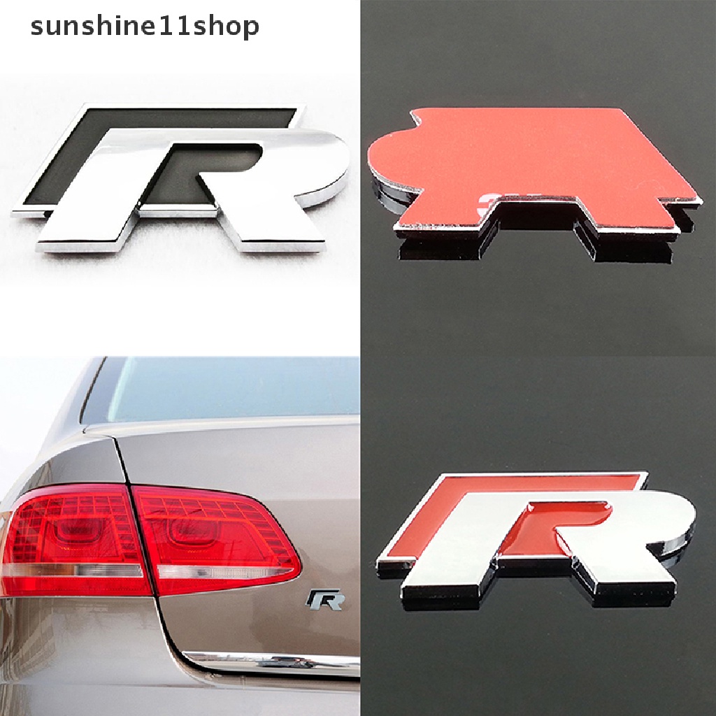 Sho - Stiker Emblem / Badge Rline R Line Bahan Metal Untuk Bagasi Mobil VW GOLF