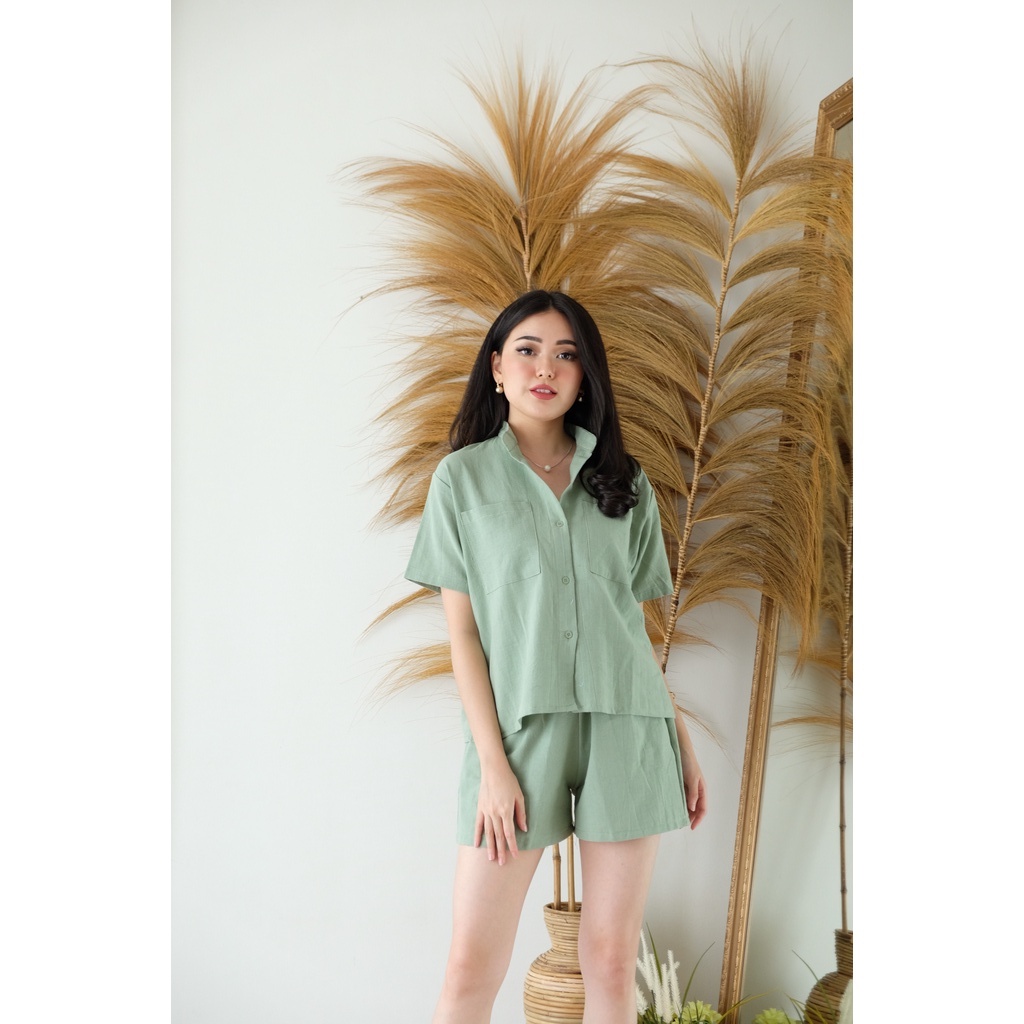 Lilian Set - Baju Celana Setelan Wanita-Melon