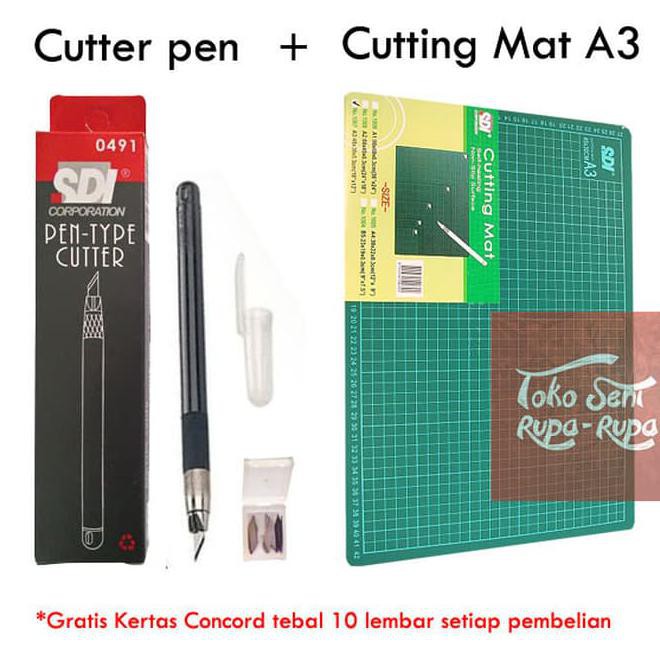 

Cutter Pen + Cutting Mat A3 + Bonus Kertas (Paper Cut Tools ) Murah ! Best Seller