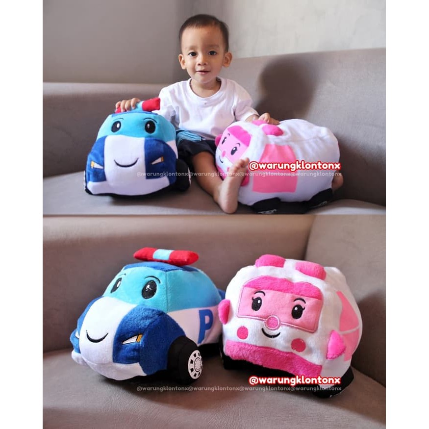 Boneka Mobil Robocar Poli & Amber - Biru