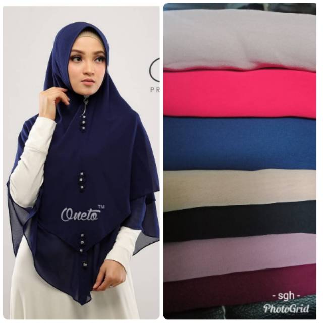 Khimar Ceruty 2 Layer Classy Payet Mutiara