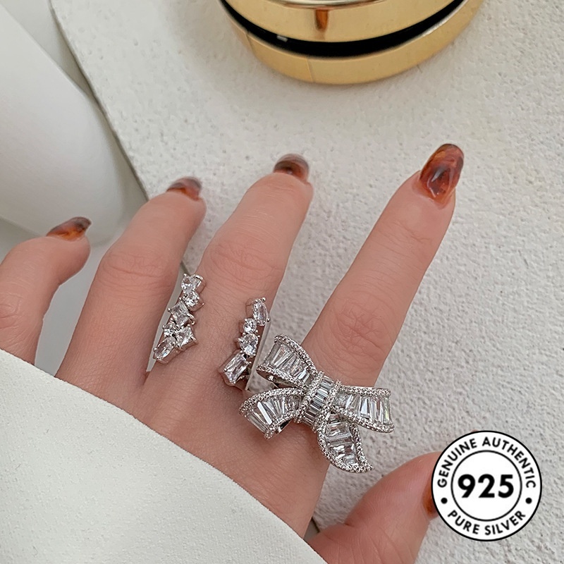 Cincin Sterling Silver 925 Model Pita Dengan Mutiara Untuk Wanita