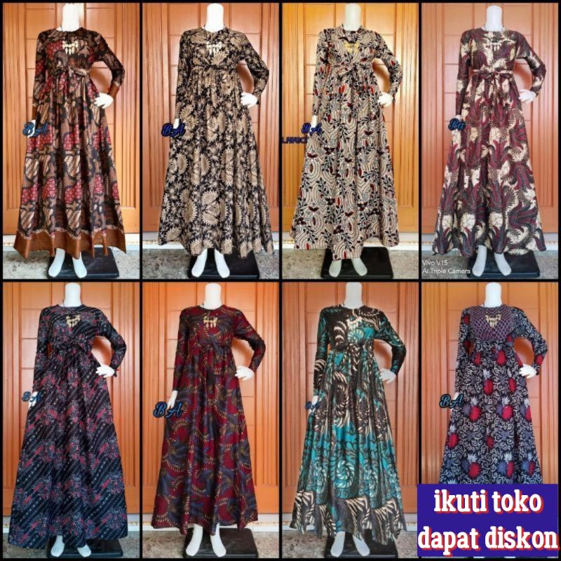 Gamis Batik Modern Jumbo Ld 120 Pesta