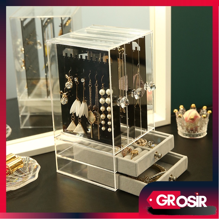 Grosir - R7054 Rak Aksesoris + 2 Laci / Kotak Penyimpanan Aksesoris Wanita / Women Accessories Box