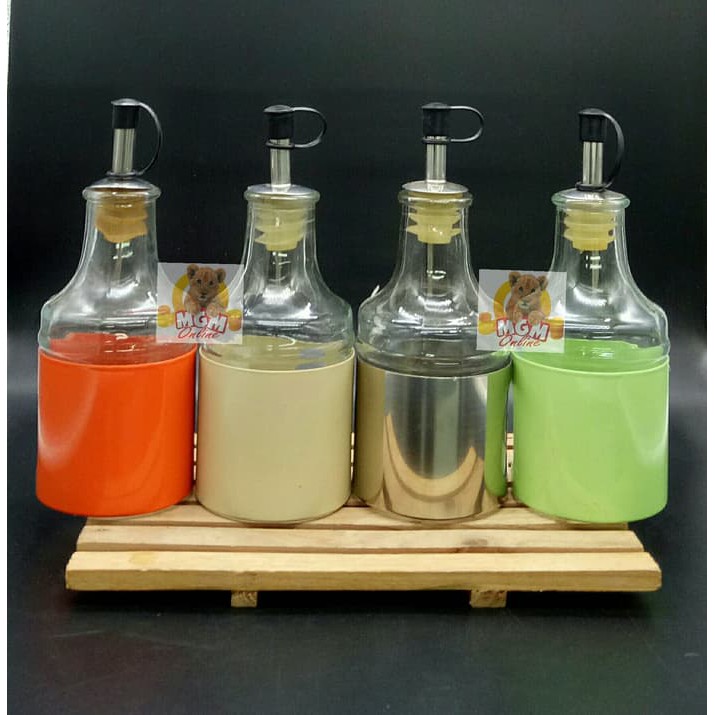 Botol minyak zaitun Botol kecap dengan Pourer dengan Tutup 7682C