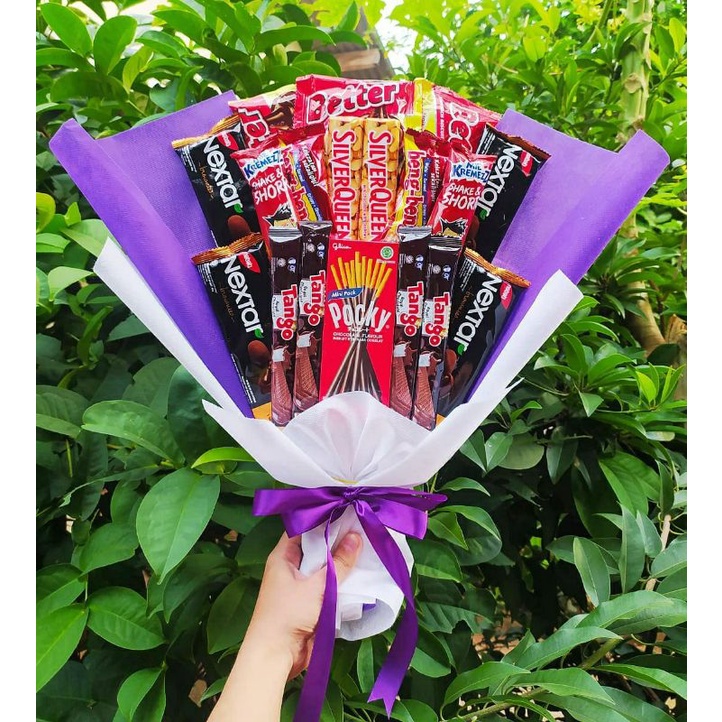 (S) Buket snack silverqueen/paket/bingkisan Snack Ulang Tahun/Ultah/ Wisuda/Kado/Hadiah