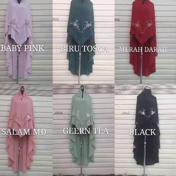 îHot Produk  PREMIUM KHIMAR - Hijab Ceruti LV Bordir Keliling Jilbab Jumbo Syari ORI JNS ฤ