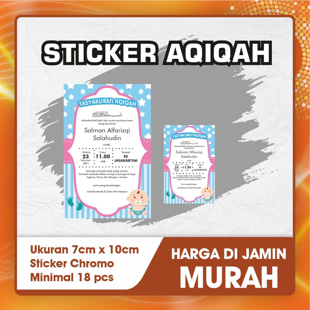 

STIKER TASYAKURAN | KARTU AQIQAH | STICKER BAYI