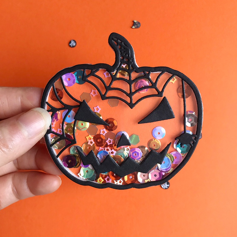 Cetakan Stensil Cutting Dies Motif Labu Halloween Untuk Scrapbook / Craft DIY