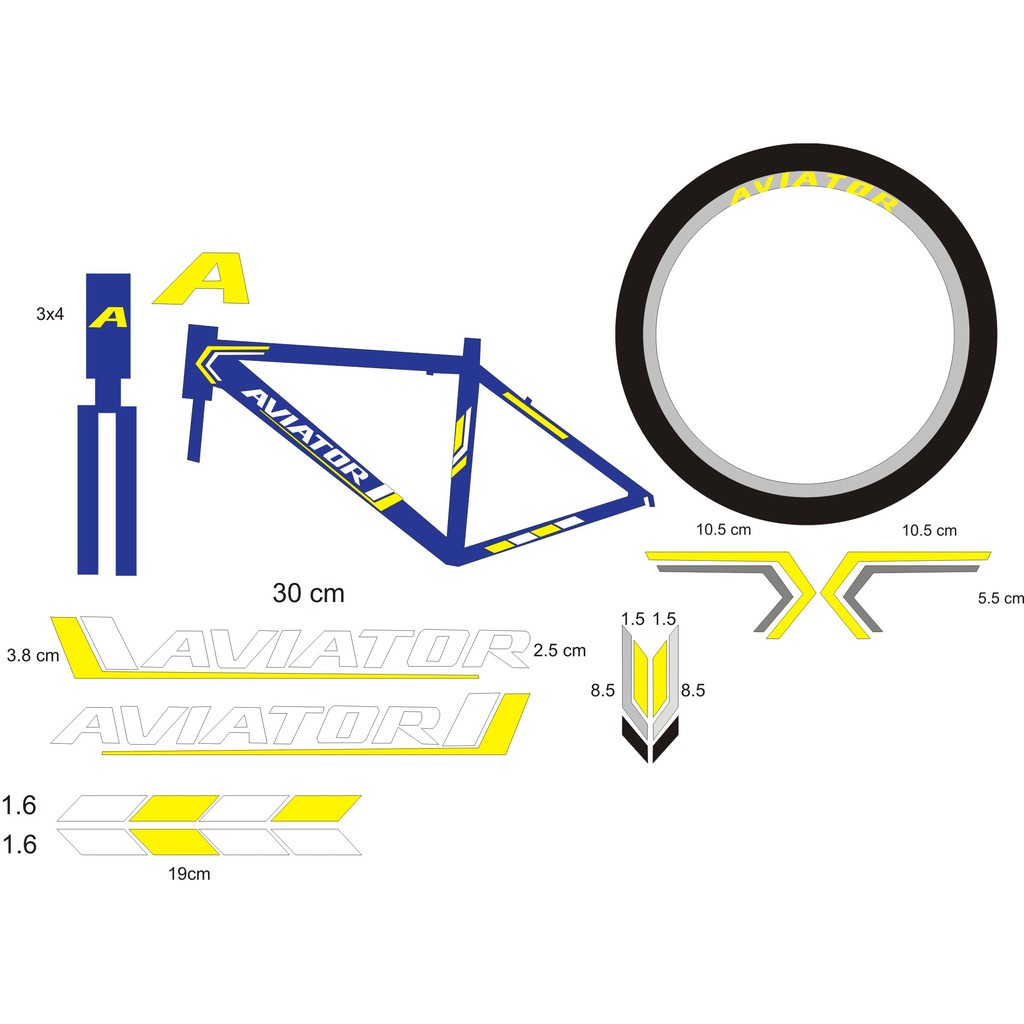 sticker sepeda AVIATOR Cutting
