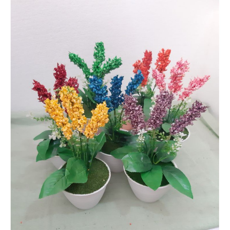 rangkaian bunga lavender bunga artificial bunga meja bunga hias dekorasi pot bunga