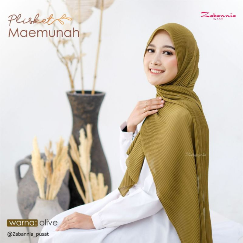 HIJAB PASHMINA PLISKET FULL  MAEMUNAH || ORI ZABANNIA