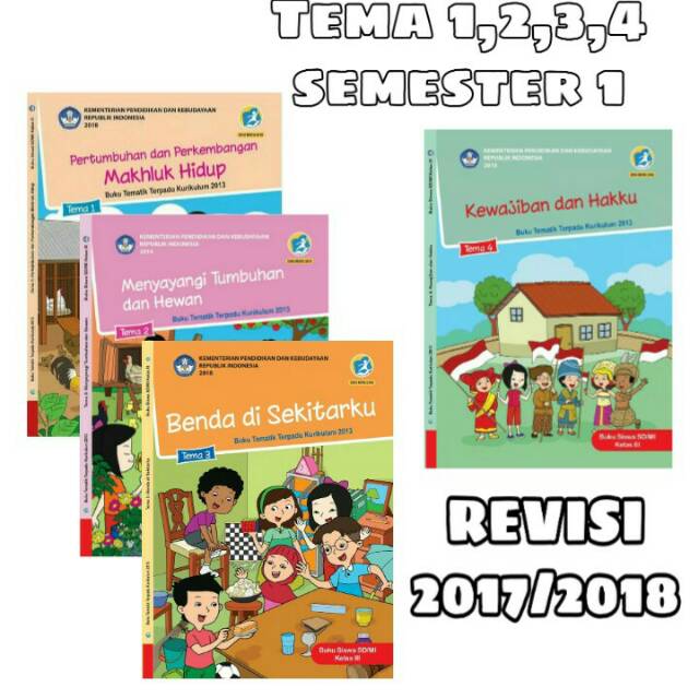 Paket Buku SD Kelas 3 Semester 1 Tematik Terpadu Revisi 2017-2018  Kurikulum 2013 Kurtilas-2