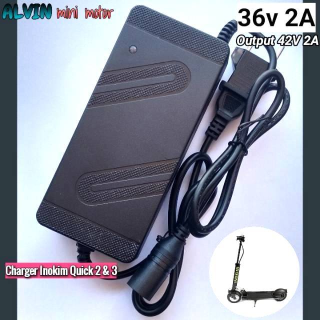 Charger inokim quick 2 dan 3 36v lithium 42v 2A cas casan fiido D3 D3s 36volt scooter listrik sparep