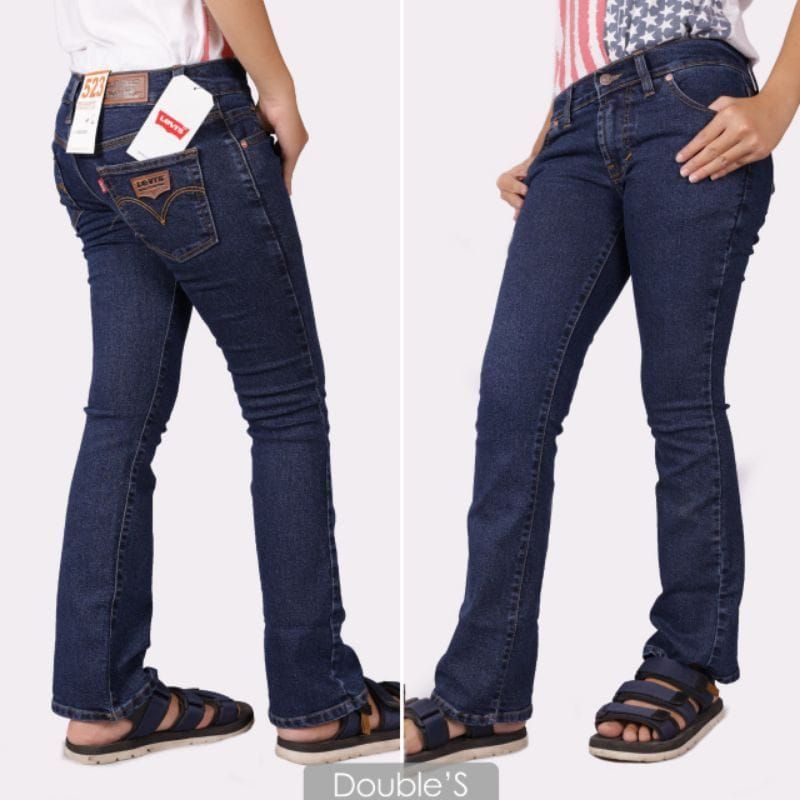 Celana jeans cutbray pria  wanita merek levis 523 terlaris bisa bayar di tempat