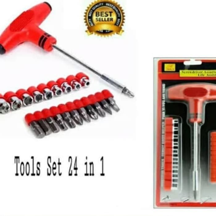 Kunci Obeng T Star Palu Sock Set 24 Mata Piece Screwdriver Multifungsi