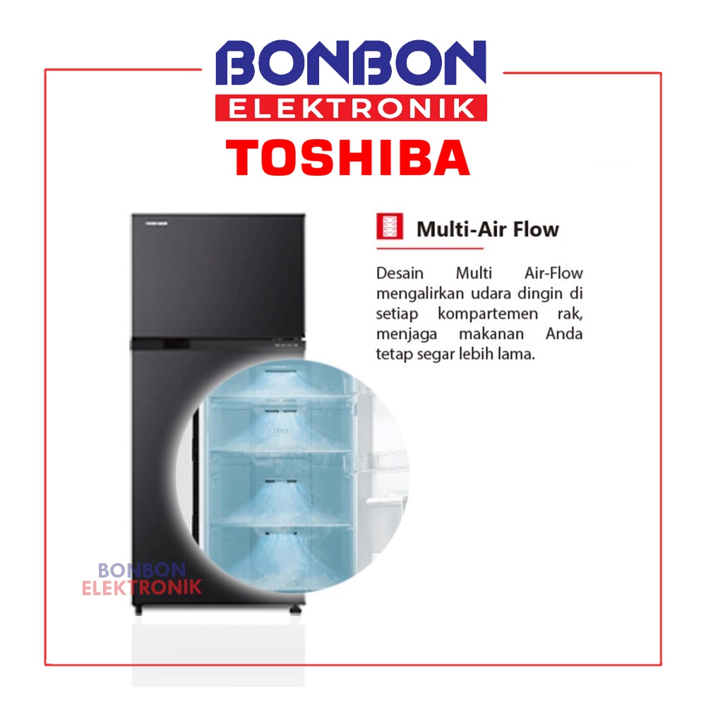 TOSHIBA Kulkas 2 Pintu GR-B22IS Kapasitas 180L Inverter Refrigerator