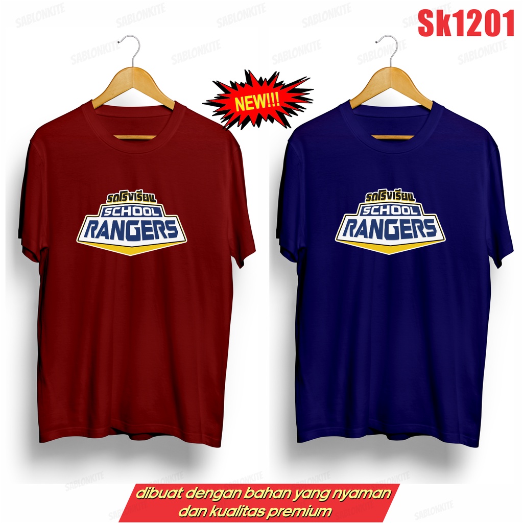 MURAH!!! KAOS SCHOOL RANGERS THAILAND SK1201 UNISEX COMBED 30S