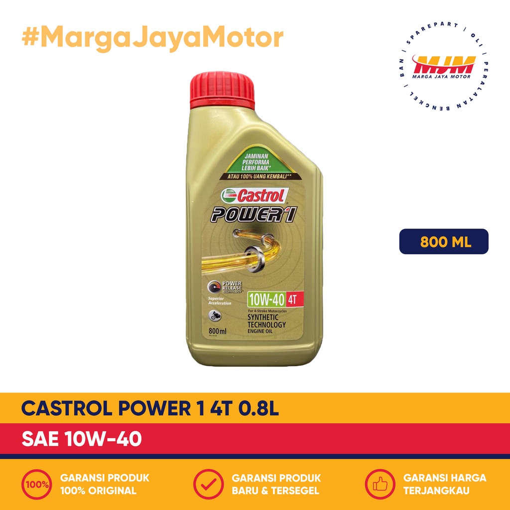 Castrol Power 1 4T 10W/40 800ml Castrol Oil 0.8L