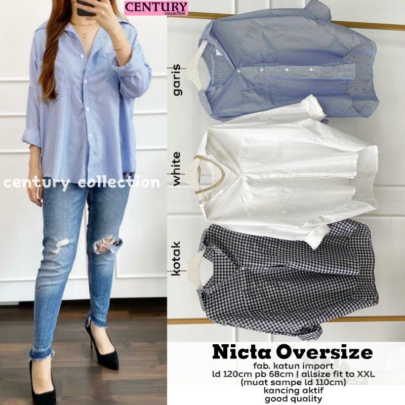 BAJU ATASAN WANITA/ NICTA OVERSIZE By CENTURY COLLECTION