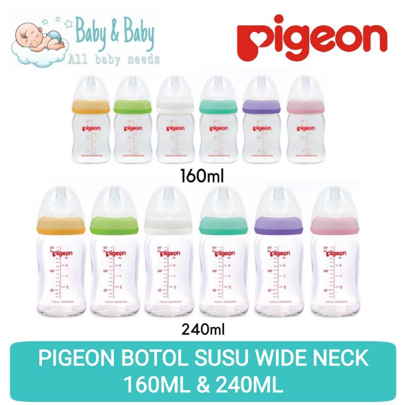 PIGEON Botol Susu Wide Neck 160ml 240ml / Botol Susu Bayi