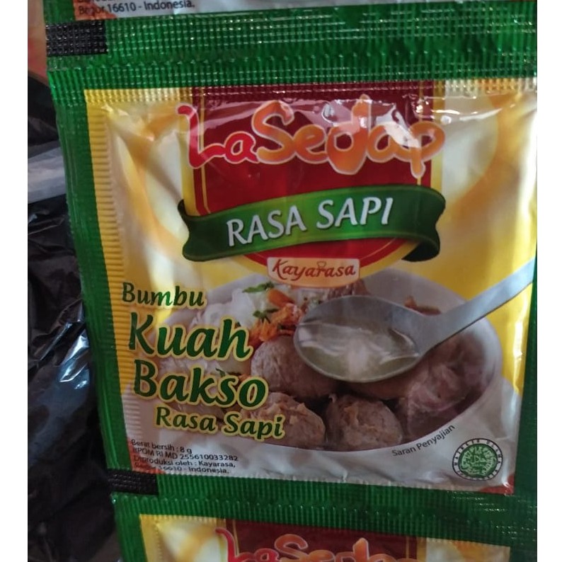

Bumbu Kuah Baso merk LaSedap - Kuah Bakso Instan Sachet