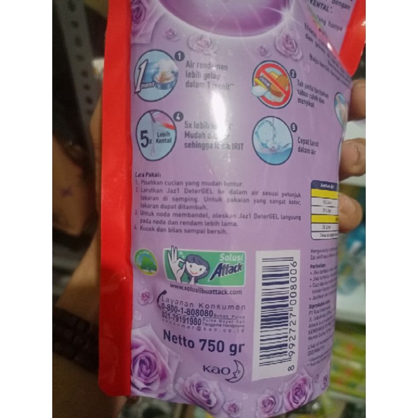 Attack Jaz1 Detergel Semerbak Cinta/ Pesona Segar 750gr GEL