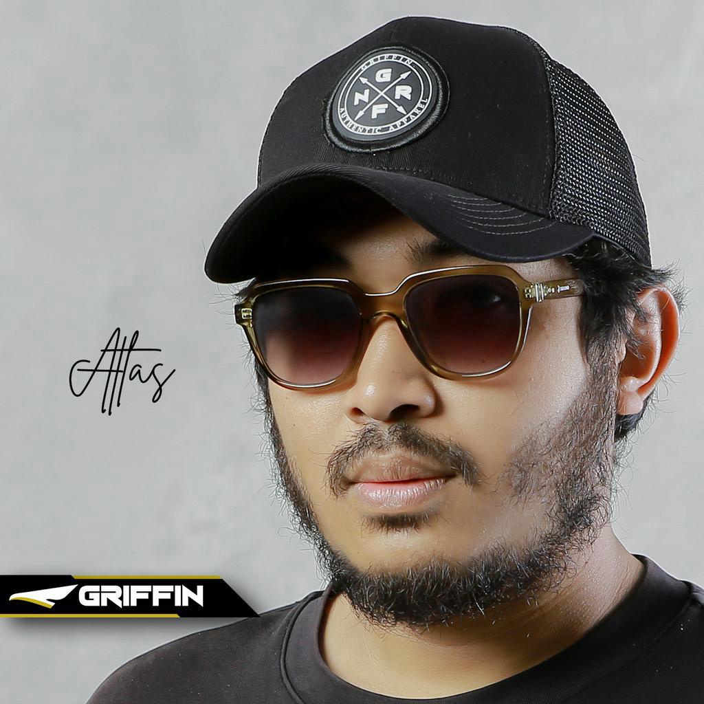 Topi Trucker Pria Hitam Keren Sablon High Density Timbul &amp; Bordir Keren Atlas by Griffin Apparel