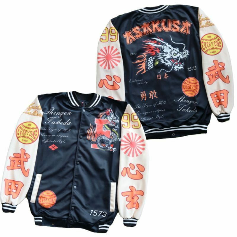 JACKET VARSITY BASEBAAL MOTIP TERBARU PRIA WANITA SAIZE L XL  - JAKET EVERYONE BAYAR DI TEMPAT-ASASUKA