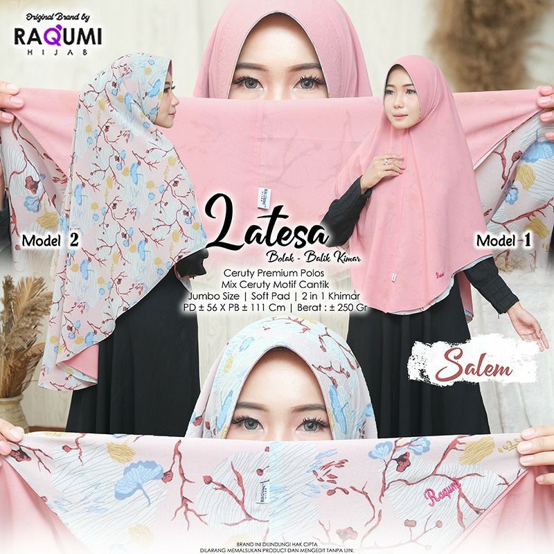 HIJAB INSTAN LATESA BOLAK-BALIK KHIMAR BY RAQUMI