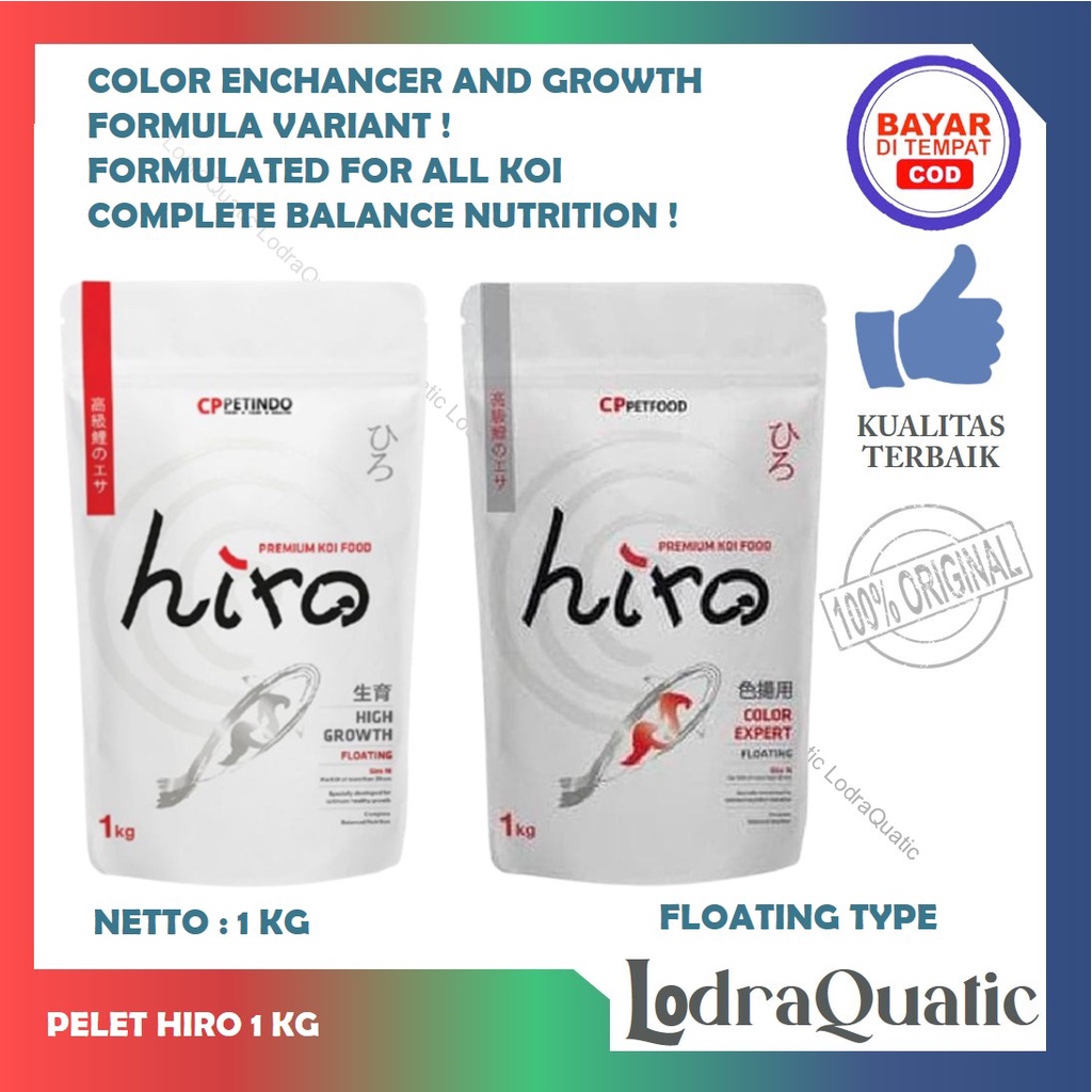 {PELET HIRO 1 KG} PELET HIRO GROWTH HIRO KOI 1 KG HIGH GROWTH COLOUR ENHANCER PELET IKAN KOI PAKAN IKAN KOI MAKANAN IKAN KOI