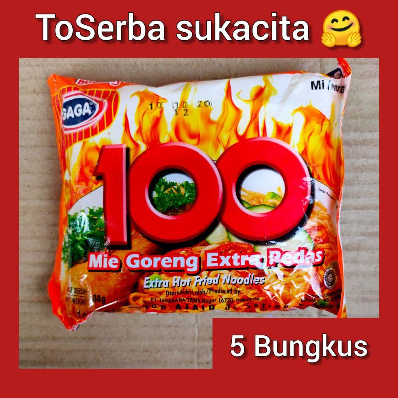 

Mie 100 Instan , mie goreng extra pedas ( 5 Bungkus )