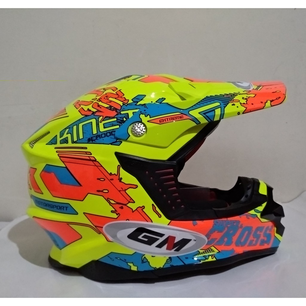 HELM  GM  SUPER CROSS  SE  KINETIC   YELLOW  FLUO  ORANGE